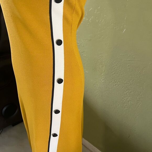 New York & Company Yellow Bodycon Midi Dress - Picture 6 of 6